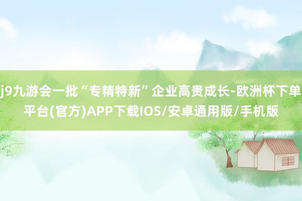 j9九游会一批“专精特新”企业高贵成长-欧洲杯下单平台(官方)APP下载IOS/安卓通用版/手机版