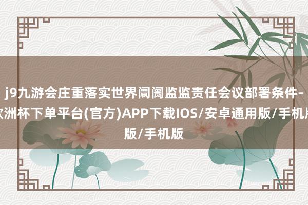 j9九游会庄重落实世界阛阓监监责任会议部署条件-欧洲杯下单平台(官方)APP下载IOS/安卓通用版/手机版