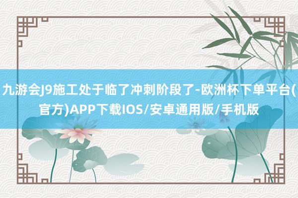 九游会J9施工处于临了冲刺阶段了-欧洲杯下单平台(官方)APP下载IOS/安卓通用版/手机版