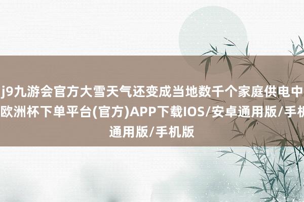 j9九游会官方大雪天气还变成当地数千个家庭供电中断-欧洲杯下单平台(官方)APP下载IOS/安卓通用版/手机版