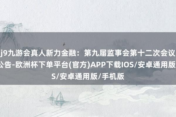 j9九游会真人新力金融：第九届监事会第十二次会议有假想公告-欧洲杯下单平台(官方)APP下载IOS/安卓通用版/手机版