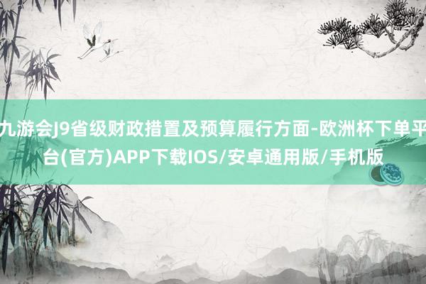 九游会J9省级财政措置及预算履行方面-欧洲杯下单平台(官方)APP下载IOS/安卓通用版/手机版