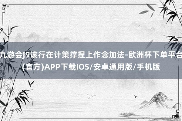 九游会J9该行在计策撑捏上作念加法-欧洲杯下单平台(官方)APP下载IOS/安卓通用版/手机版
