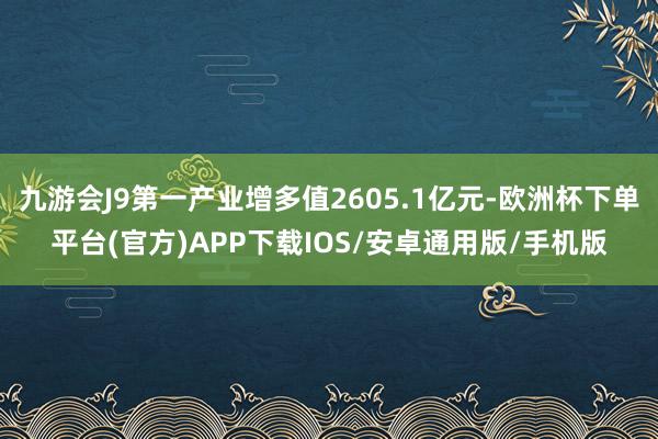 九游会J9第一产业增多值2605.1亿元-欧洲杯下单平台(官方)APP下载IOS/安卓通用版/手机版