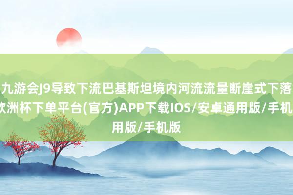 九游会J9导致下流巴基斯坦境内河流流量断崖式下落-欧洲杯下单平台(官方)APP下载IOS/安卓通用版/手机版