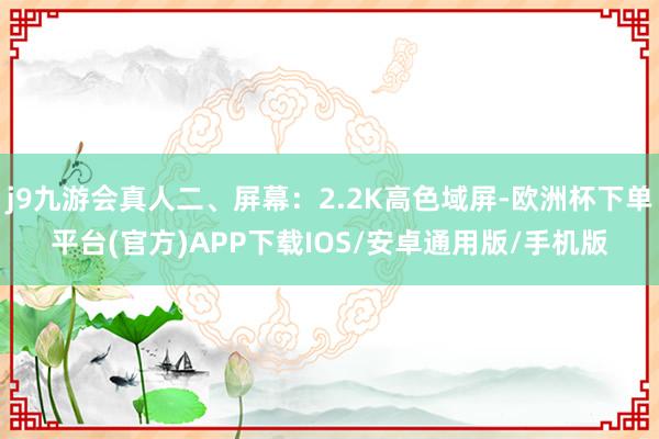 j9九游会真人二、屏幕：2.2K高色域屏-欧洲杯下单平台(官方)APP下载IOS/安卓通用版/手机版