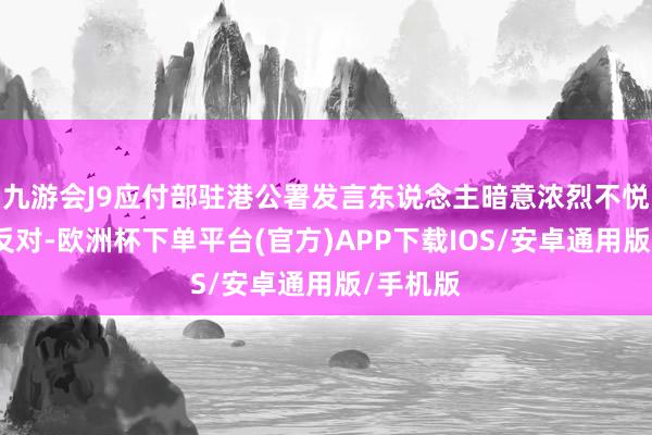 九游会J9应付部驻港公署发言东说念主暗意浓烈不悦和执意反对-欧洲杯下单平台(官方)APP下载IOS/安卓通用版/手机版