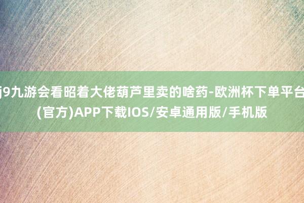 j9九游会看昭着大佬葫芦里卖的啥药-欧洲杯下单平台(官方)APP下载IOS/安卓通用版/手机版